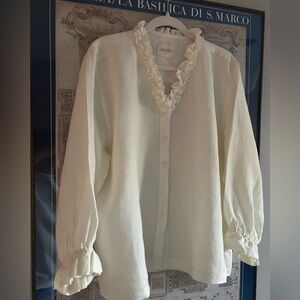 Jaggery London Zulema v-neck ruffle blouse